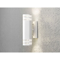 LED Design Außenwandleuchte Up-Down Höhe 30cm aus Aluminium, Weiß