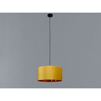 LED Pendelleuchte Vintage mit Lampenschirm Samt Gelb / Gold, Ø 40cm