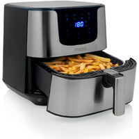 Digitale XXL Edelstahl Heißluftfritteuse eckig 8 Programme 5,5Ltr 1700 Watt