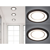 Runder LED Deckeneinbaustrahler 2er Set in Schwarz matt Ø 14,8cm