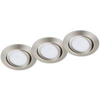 Runde LED Einbaustrahler RILA Decke 3er Set Spot schwenkbar Nickel matt 5 Watt