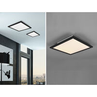 LED Deckenleuchte ALPHA Schwarz Panel eckig Ultra Slim, Quadrat 45cm