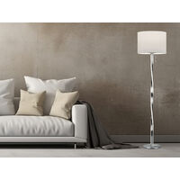 LED Stehlampe mit Stoffschirm Weiß und beleuchtetem Gestell, Höhe 160cm