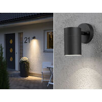 2er-Set Aluminium Downlight Wandleuchten MODENA schwarz, GU10, Höhe 13 cm, IP44
