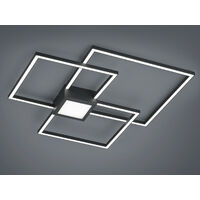 Große LED Deckenleuchte HYDRA dimmbar & extra flach, Anthrazit, Breite 65cm