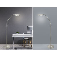 LED Stehleuchte BERGAMO Silber flexibel Sensordimmer - Höhe 135cm