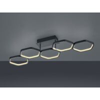 Futuristische Ring LED Deckenleuchte VIGO Anthrazit dimmbar, Länge 90cm