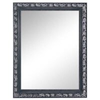 Barock Wandspiegel TANJA mit Holzrahmen Schwarz-Silber 55x70 cm