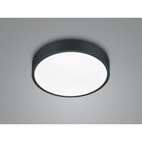 LED Deckenleuchte WACO in Schwarz matt extern dimmbar flach, Ø 31cm