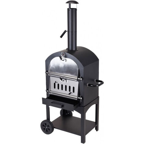 BARBECUE A CARBONE CON FORNO A PIETRA 44,5x65x158cm