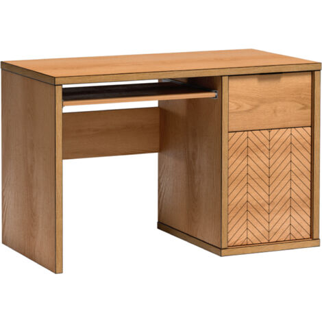 FURNIX Schreibtisch FELLIO F-14 Arbeitsplatz mit Tastaturschublade Karamelleiche