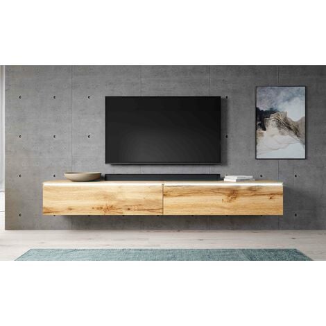 Youuihom TV Lowboard Sonoma-Eiche 200cm - Moderner Fernsehschrank Mit Metallrahmen