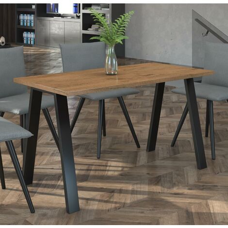 Furnix Esstisch für Esszimmer Küche mit Winkelbeinen KLEOSE 138x67 cm Lancelot