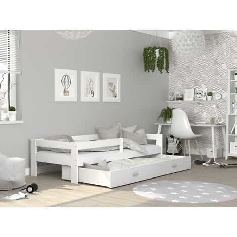 Kinderbett 80x160 Cm Mit Rausfallschutz & Schublade – 44 Designs Wählbar (z.B. Einhorn), Inkl. Matratze