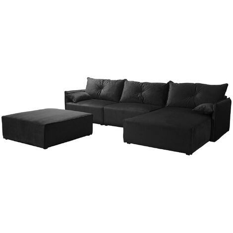 FURNIX Polstercouch ELONE SYSTEM 2 Schlafsofa ohne Sitzbanke RL31 Schwarz