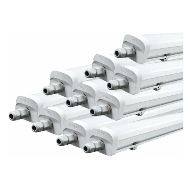 Réglette LED étanche 150cm 46.5W IP66 120lm/w - Pack de 10 / Blanc Froid  - SILUMEN