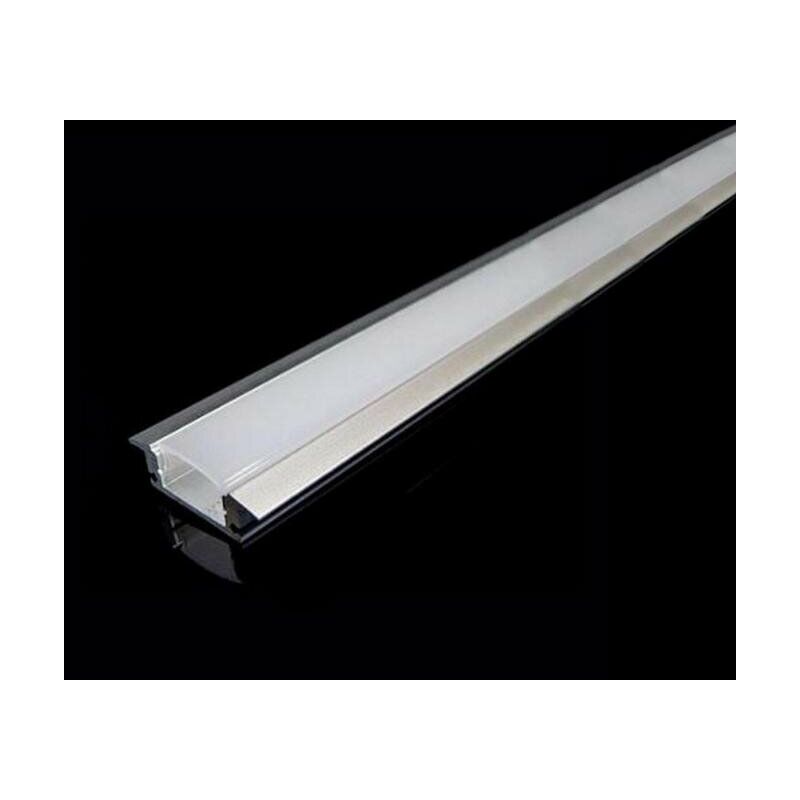 KOSOOM 30 x Profilé LED Encastrable 2m – Profil Aluminium pour Ruban LED jusqu'à 20,2 mm – Diffuseur Opalin – Rail LED pour Plafond, Placo, Mur – Kit Complet Installation