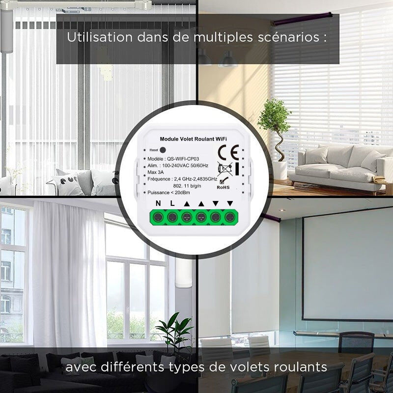 Télécommande murale OPY Zuni R pour volets roulants ou brise soleil