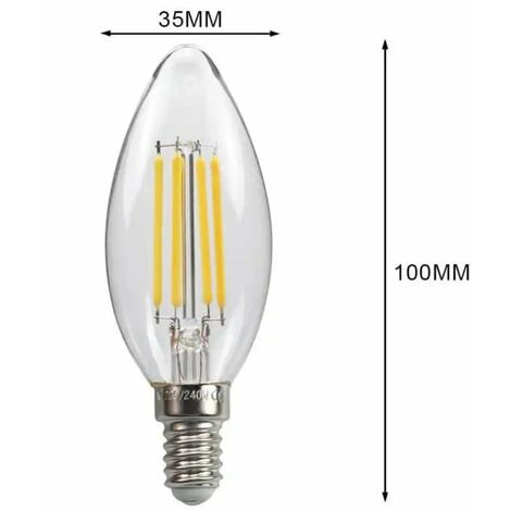 Ampoule LED E14 Filament 6W C35 Bougie - Blanc Chaud - SILUMEN