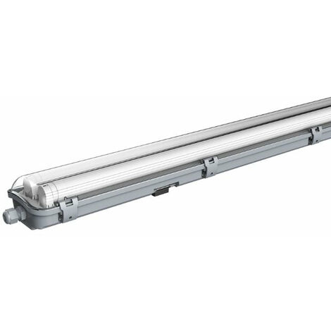 Silumen – Kit réglette LED étanche IP65 avec 2 tubes LED T8 120 cm 18W – Flux lumineux 3312 lm – Angle d'éclairage 120° – Pour chantiers humides