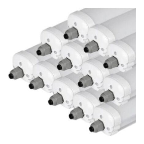 Réglette LED étanche 150cm 48W IP65 120lm/W Interconnectable - Pack de 12 / Blanc Neutre  - SILUMEN