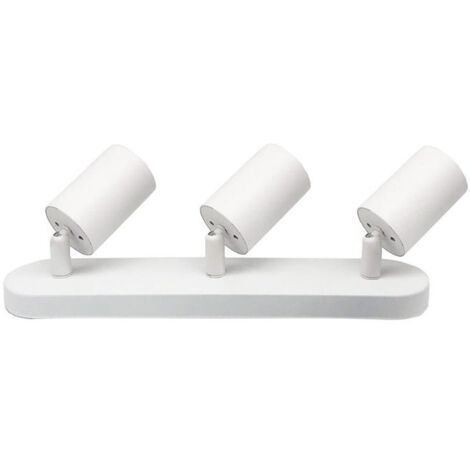 Plafonnier 3 Spots Orientables Alu Blanc pour Ampoule GU10 - SILUMEN
