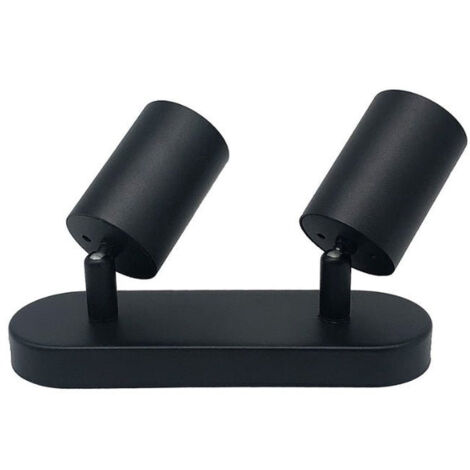 Plafonnier 2 Spots Orientables Alu pour Ampoule GU10 - Noir - SILUMEN