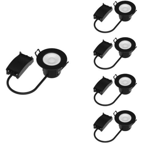 Spot LED étanche encastrable Dimmable CCT 6W Noir IP65 - Pack de 5 - SILUMEN
