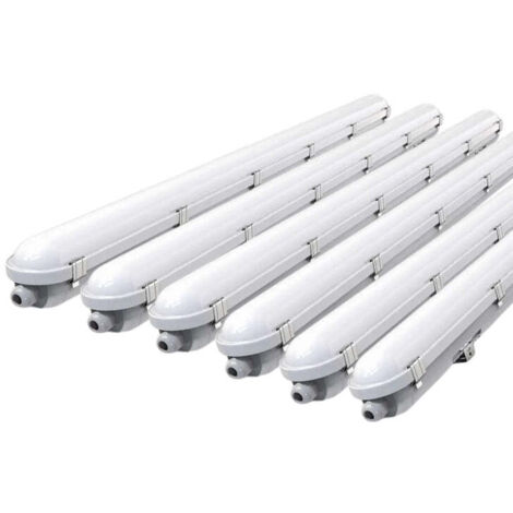 Pack de 6 - Réglette LED 120cm 22/28/34/40W étanche CCT avec détecteur de lumière - SILUMEN