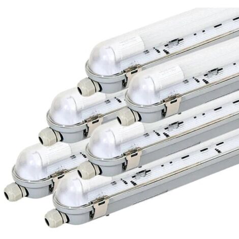 Réglette étanche 150 cm pour 1 Tube LED T8 IP65 (Boitier vide) - Pack de 6 - SILUMEN