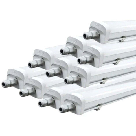 Pack de 10 - Réglette LED étanche 60cm 15W IP66 120lm/w - Blanc Chaud - SILUMEN (1/5)