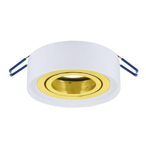 Spot Encastrable Orientable BLANC et OR pour Ampoule GU10 - SILUMEN