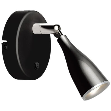 Lampe Murale 4.5W avec Interrupteur Noir/Argent - Blanc Chaud  - SILUMEN (1/5)