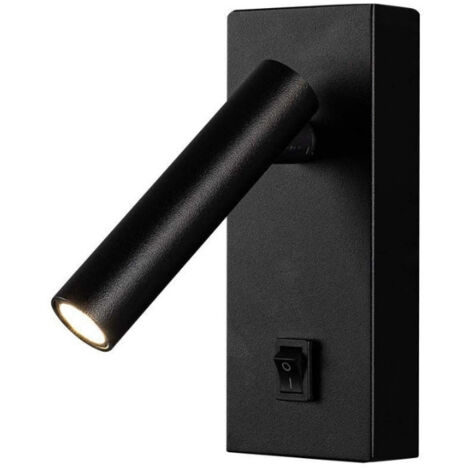Lampe Murale 2W avec Interrupteur Noir - Blanc Chaud  - SILUMEN (1/5)