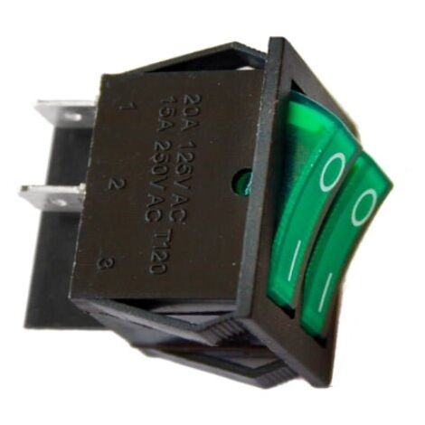 Interrupteur Double 15A 250V Vert - SILUMEN (1/2)