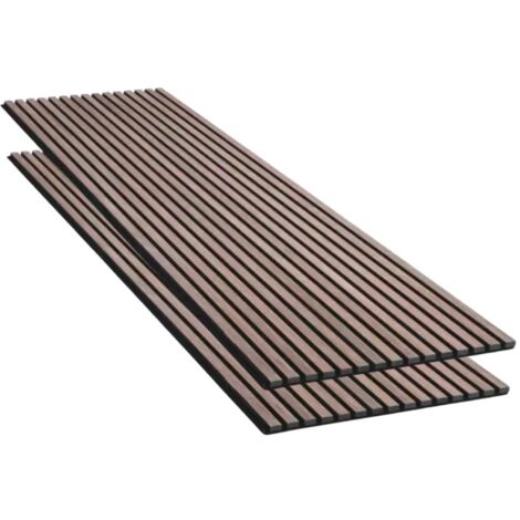 Silumen – Lot de 2 panneaux acoustiques muraux en bois noyer 240x60cm – Isolation phonique haute densité – Finition contemporaine – Installation rapide