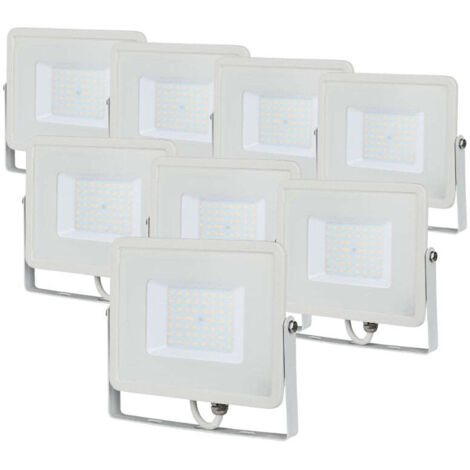 Pack de 8 - Projecteur LED Extérieur 50W IP65 BLANC Garantie 5 ans - Blanc Neutre - SILUMEN (1/5)