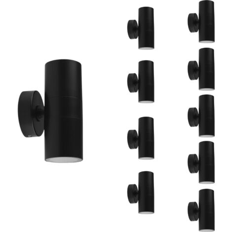Applique Murale Noire IP65 Double Faisceau GU10 (Pack de 10) - SILUMEN (1/4)
