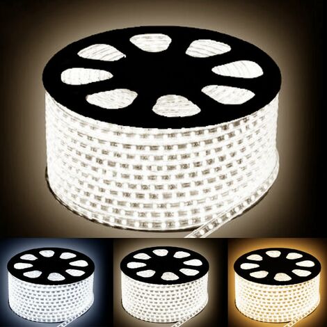 Silumen – Ruban LED 220V 50M 5050 IP65 60LED/m – Blanc neutre pour éclairage intérieur et extérieur – Flexible et étanche