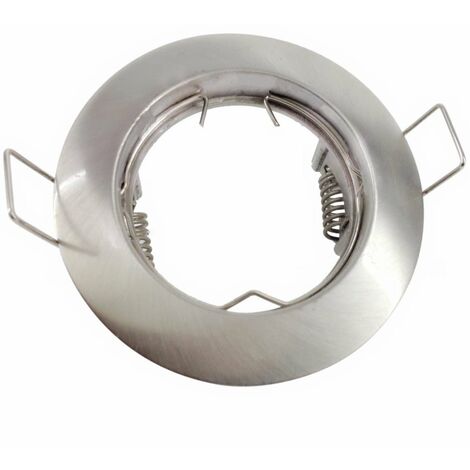 Support Spot Encastrable GU10 Rond en Acier - Unité / Inox - SILUMEN