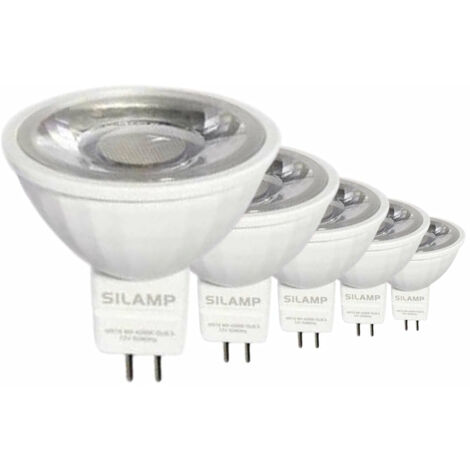Ampoule LED GU5.3 / MR16 12V 8W SMD 80° - Unité / Blanc Froid  - SILUMEN