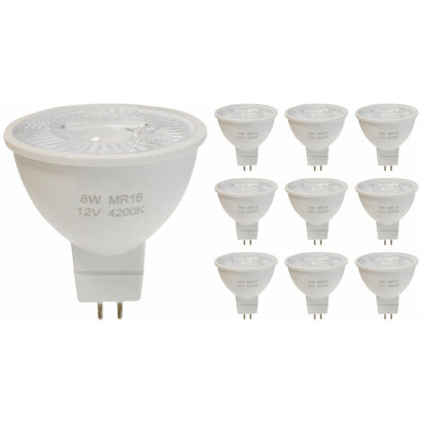 Ampoule LED GU5.3 / MR16 12V 8W SMD 80° - Unité / Blanc Froid  - SILUMEN