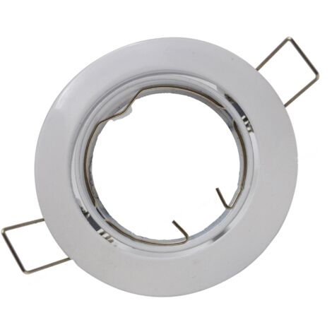 Pack de 10 - Support Spot Encastrable GU10 Rond en Acier - Blanc - SILUMEN