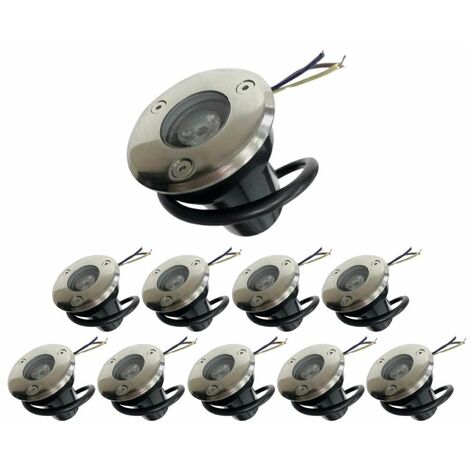 Pack de 10 - Spot Extérieur Encastrable LED IP65 220V Sol 3W 45° - Blanc Neutre - SILUMEN