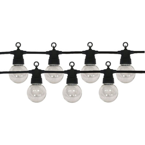 Guirlande Guinguette LED 13M 20pcs IP65 6W avec Câble - Blanc Froid / Noir - SILUMEN (1/5)