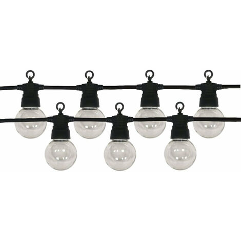 Guirlande Guinguette LED 8M 10pcs IP65 3W avec Câble - Blanc Froid / Noir - SILUMEN (1/5)