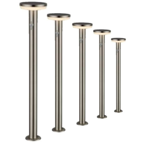 Pack de  5 - Borne LED Solaire 80cm 4.4W IP44 avec détecteur de présence - Blanc Chaud  - SILUMEN (1/4)