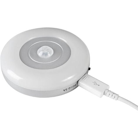 Luminaire LED rechargeable par USB avec détecteur de mouvement ROND - SILUMEN