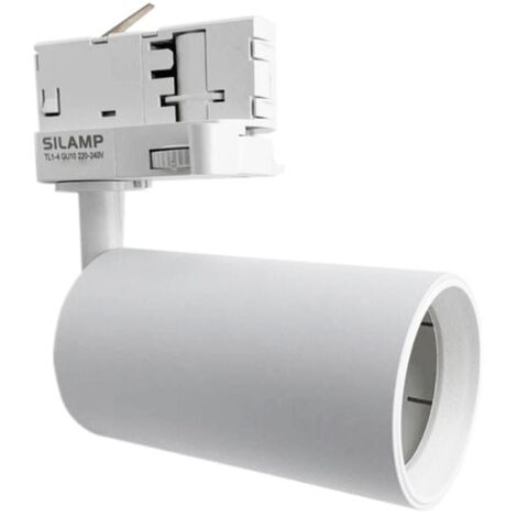 Spot LED sur rail 80° Triphasé pour ampoule GU10 - Blanc - SILUMEN (1/5)