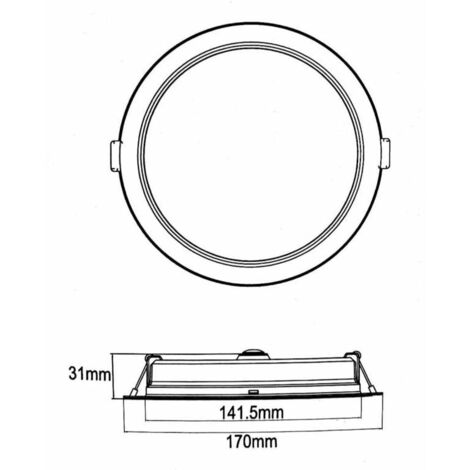 Downlight LED Slim Rond BLANC 18W Ø170mm - Unité / Blanc Froid